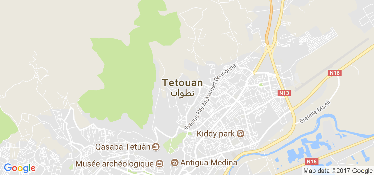 map de la ville de Tetouan