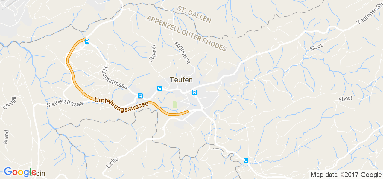 map de la ville de Teufen