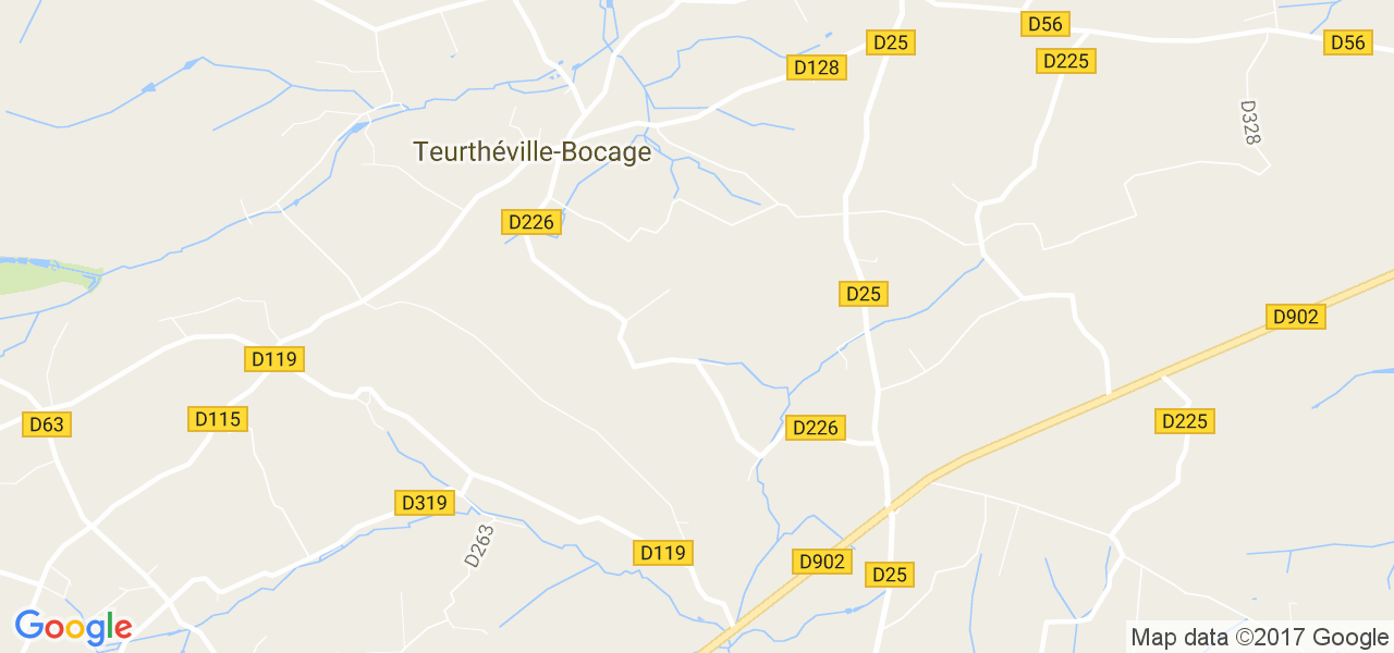 map de la ville de Teurthéville-Bocage