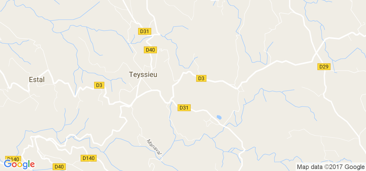 map de la ville de Teyssieu