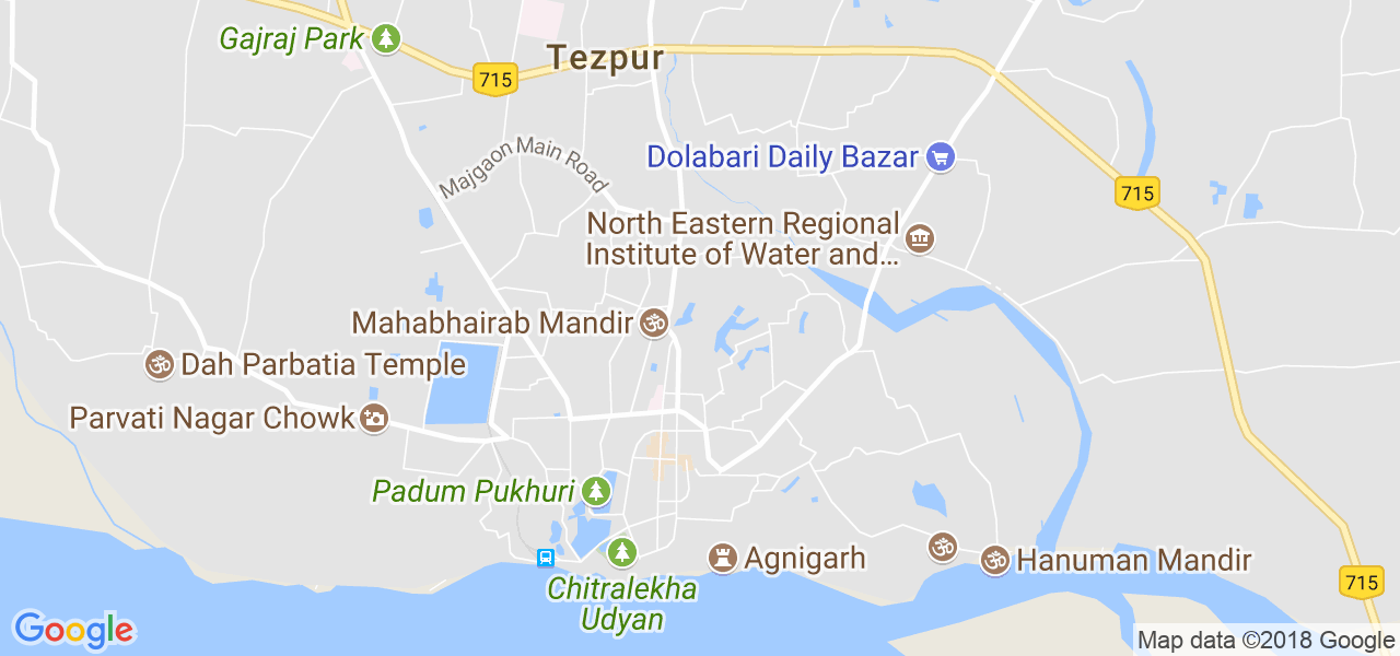 map of the city of Tezpur