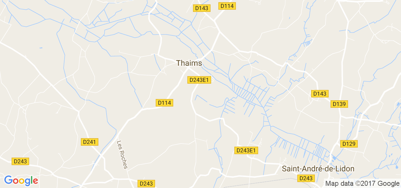 map de la ville de Thaims