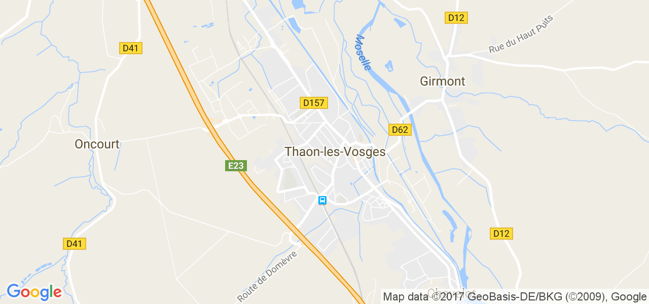 map de la ville de Thaon-les-Vosges