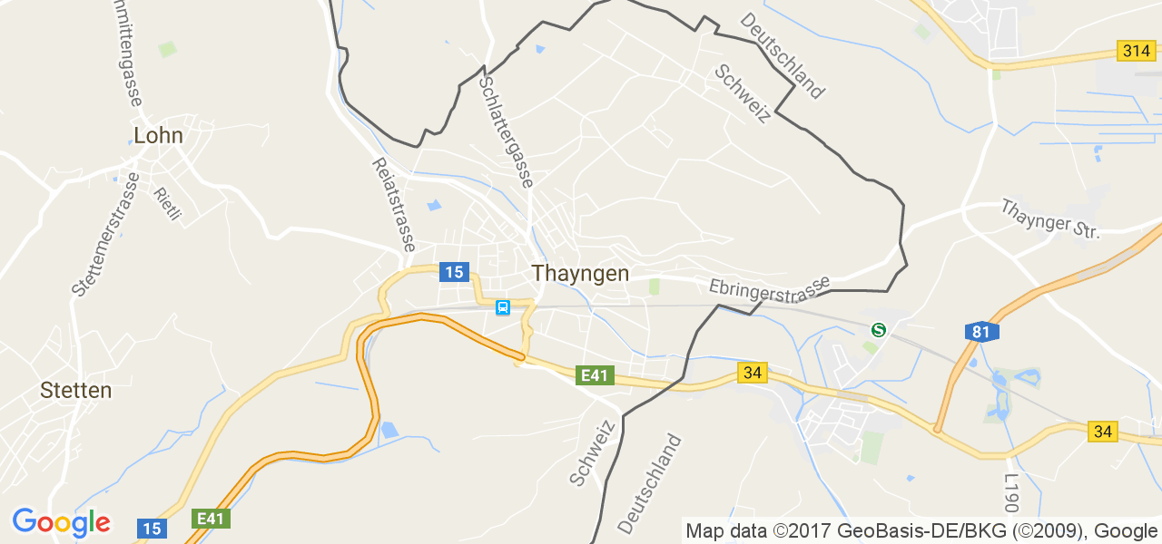 map de la ville de Thayngen