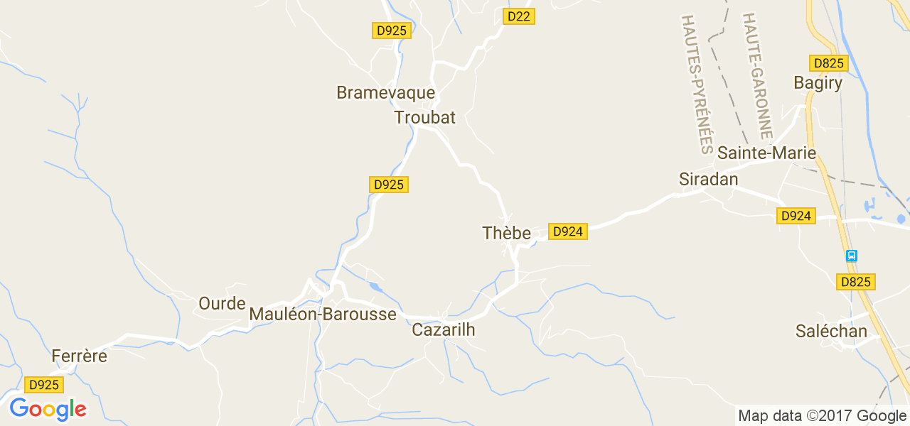 map de la ville de Thèbe