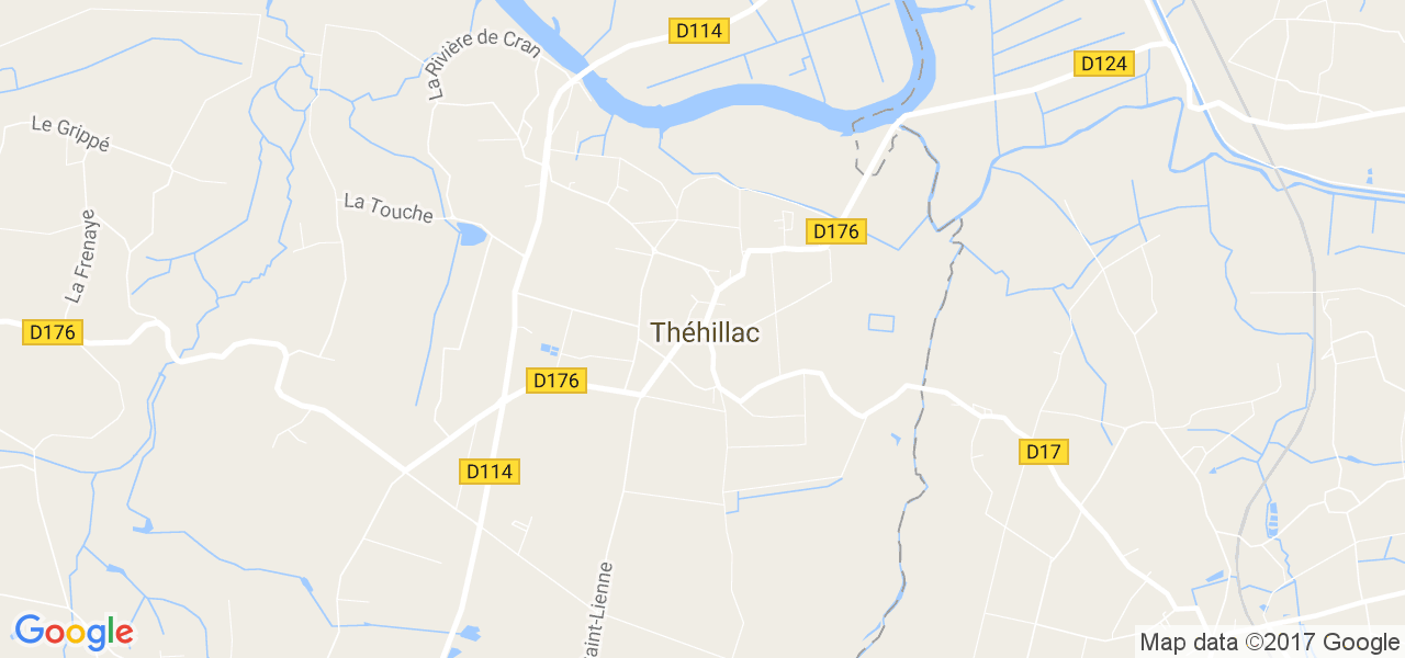 map de la ville de Théhillac