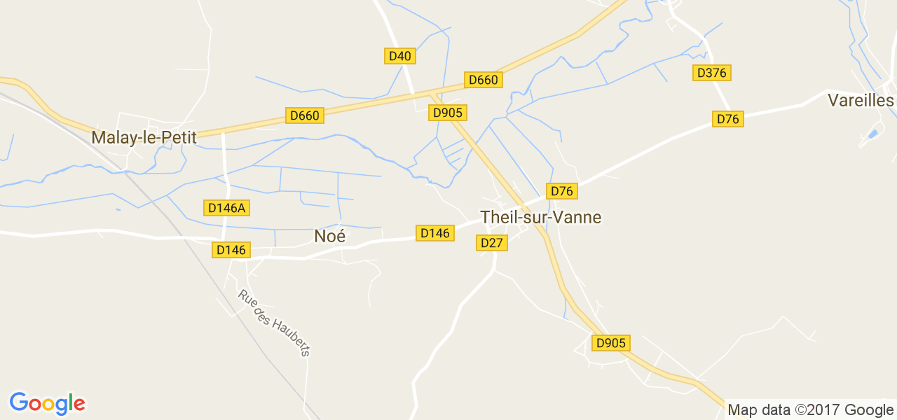 map de la ville de Theil-sur-Vanne