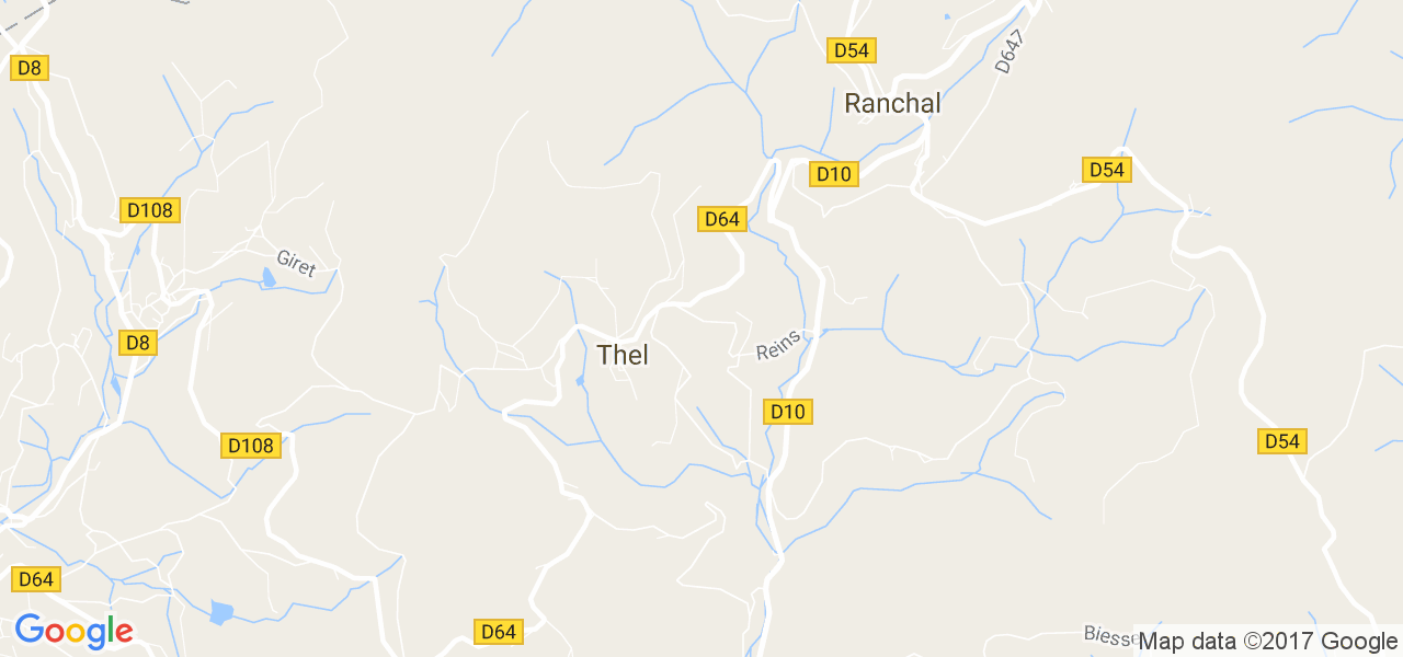 map de la ville de Thel