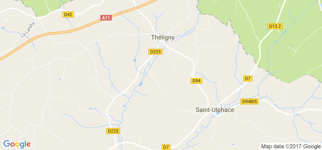 map de la ville de Théligny