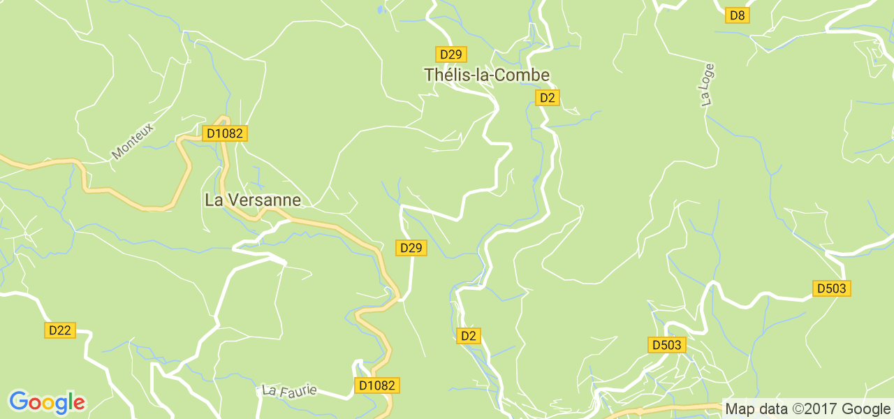 map de la ville de Thélis-la-Combe