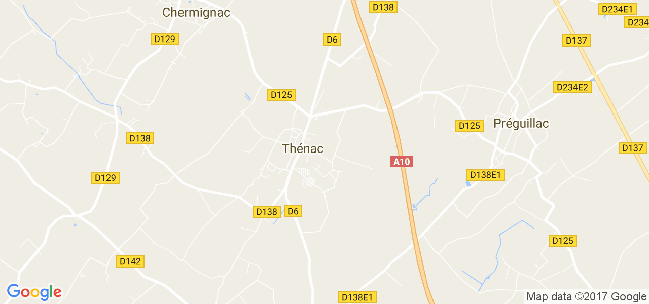 map de la ville de Thénac