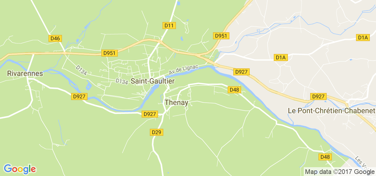 map de la ville de Thenay