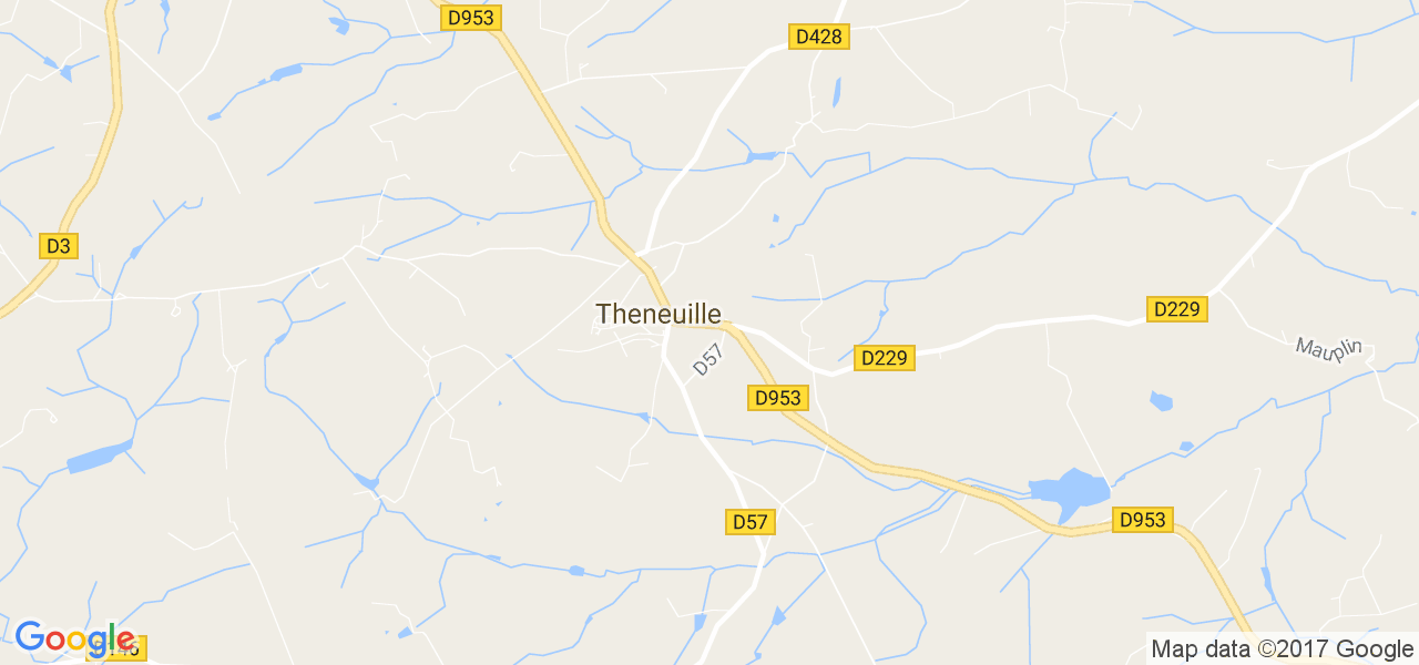 map de la ville de Theneuille