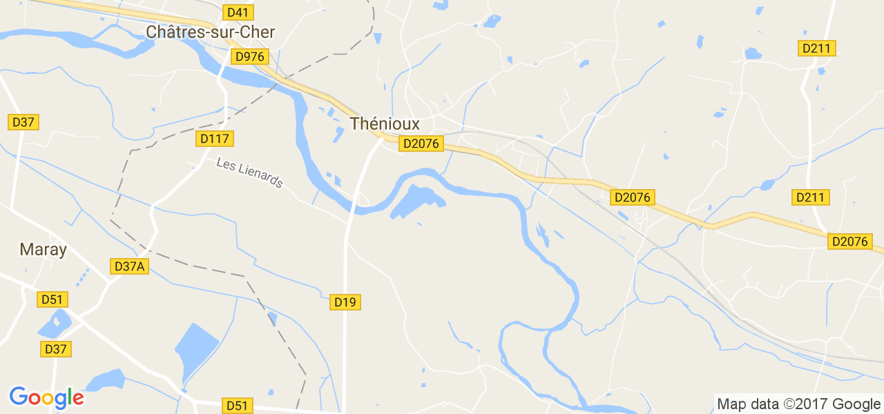 map de la ville de Thénioux