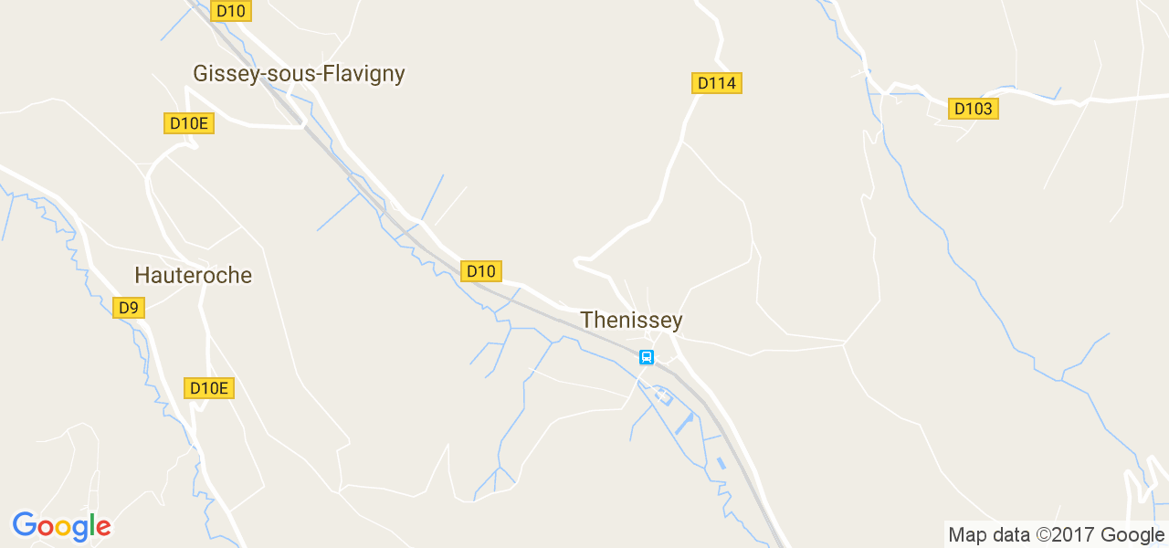 map de la ville de Thenissey