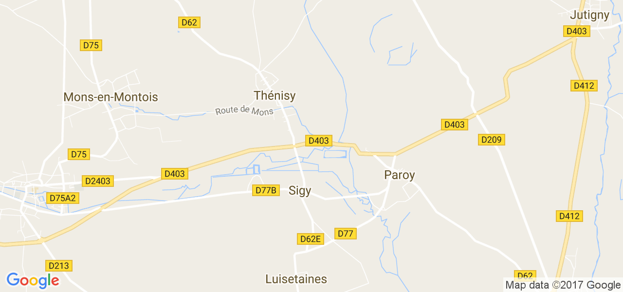 map de la ville de Thénisy