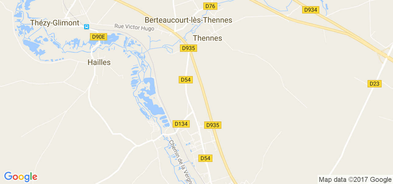 map de la ville de Thennes