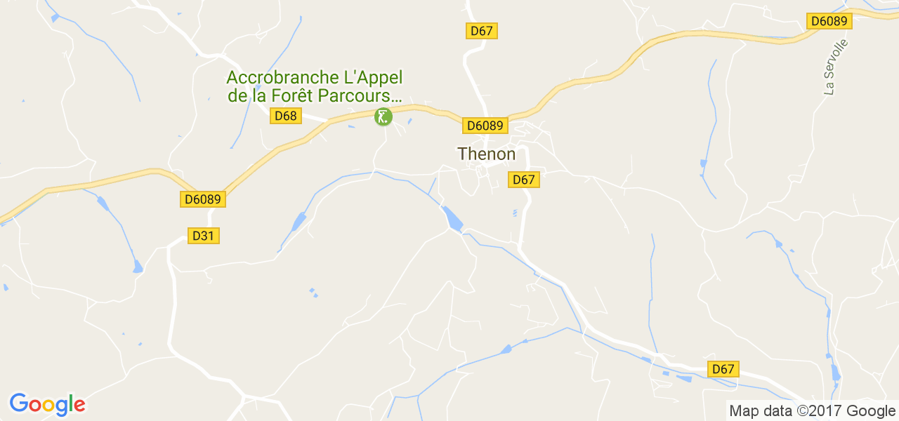 map de la ville de Thenon