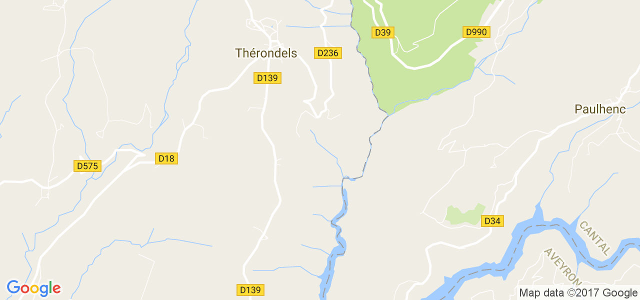 map de la ville de Thérondels