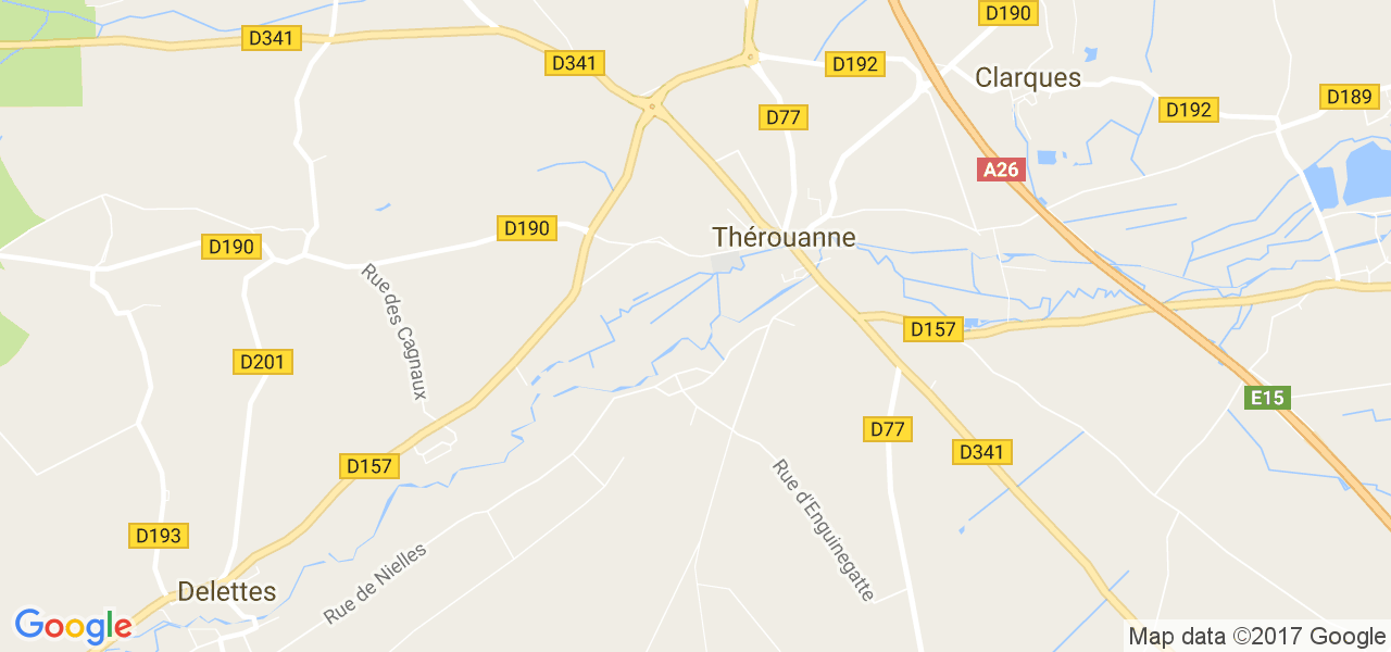 map de la ville de Thérouanne