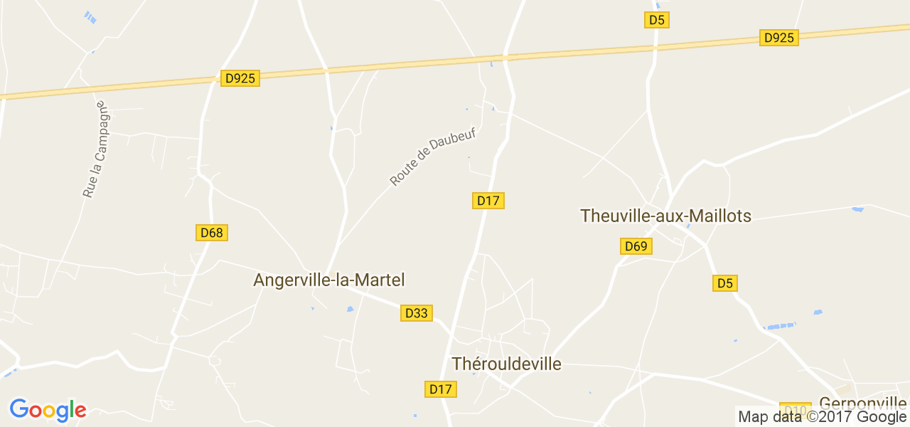 map de la ville de Thérouldeville