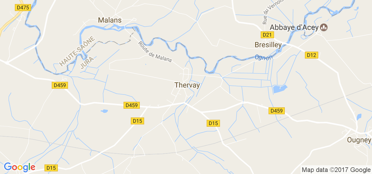 map de la ville de Thervay