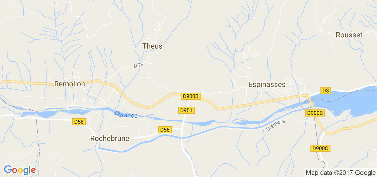 map de la ville de Théus