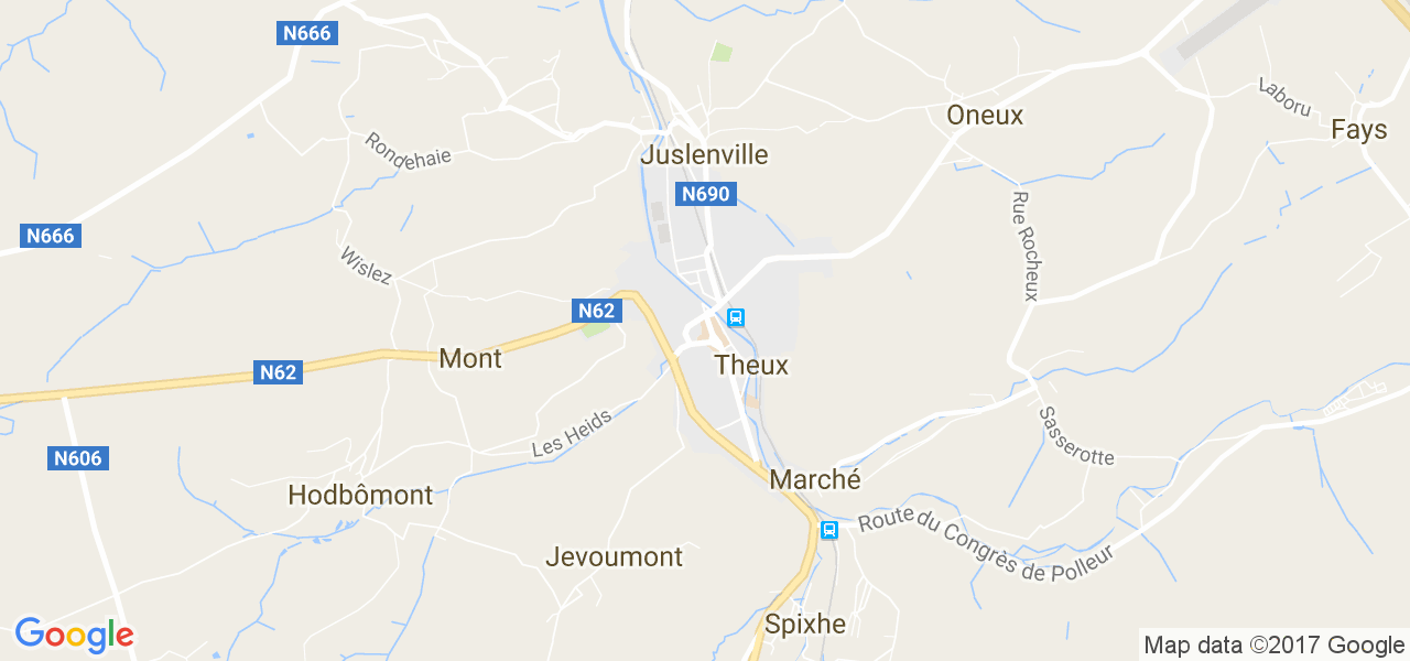 map de la ville de Theux