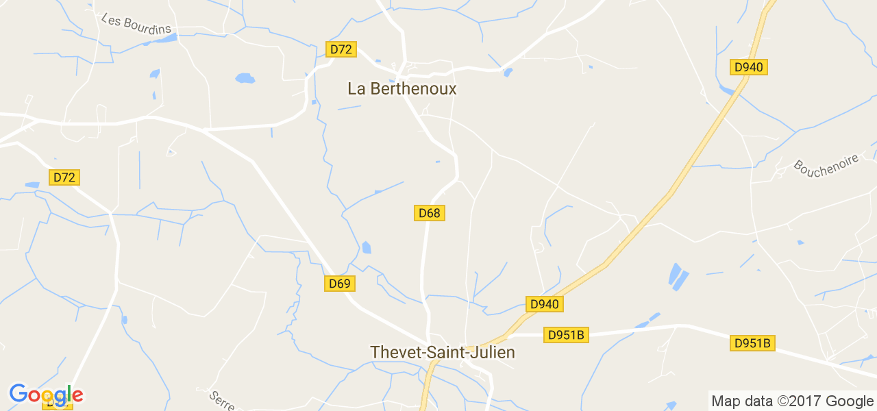 map de la ville de Thevet-Saint-Julien