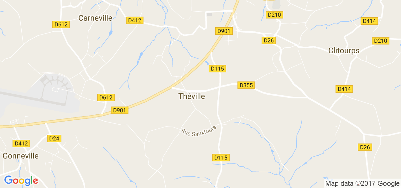 map de la ville de Théville