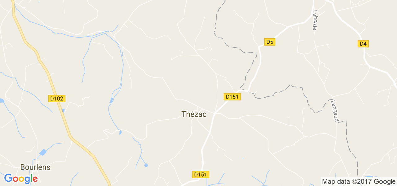 map de la ville de Thézac