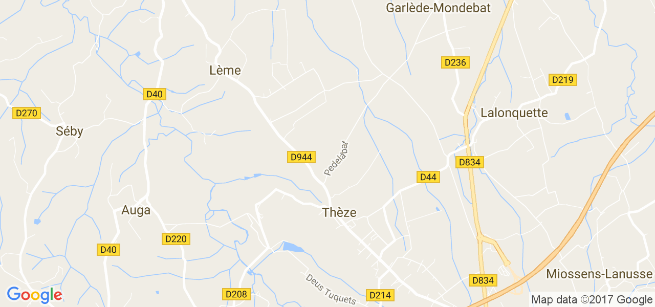 map de la ville de Thèze