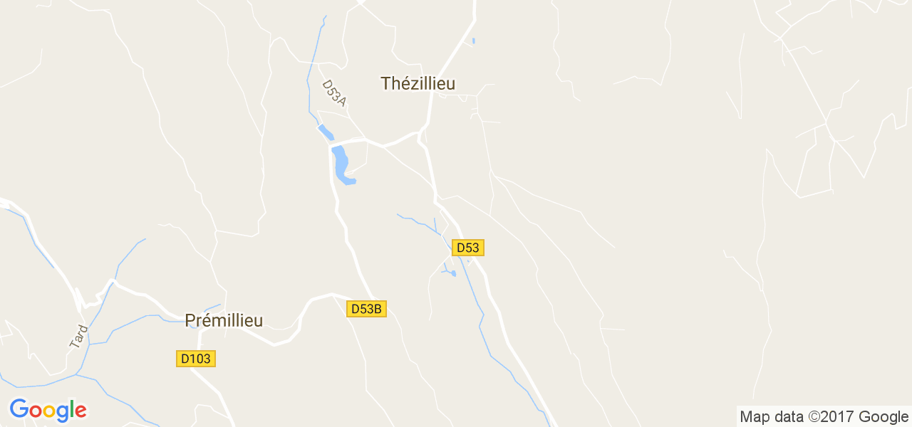 map de la ville de Thézillieu