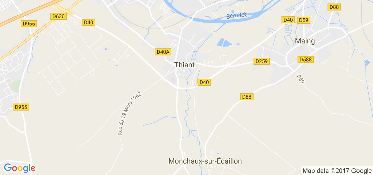 map de la ville de Thiant