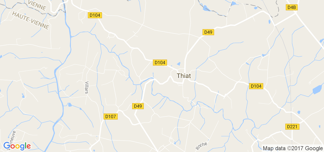 map de la ville de Thiat