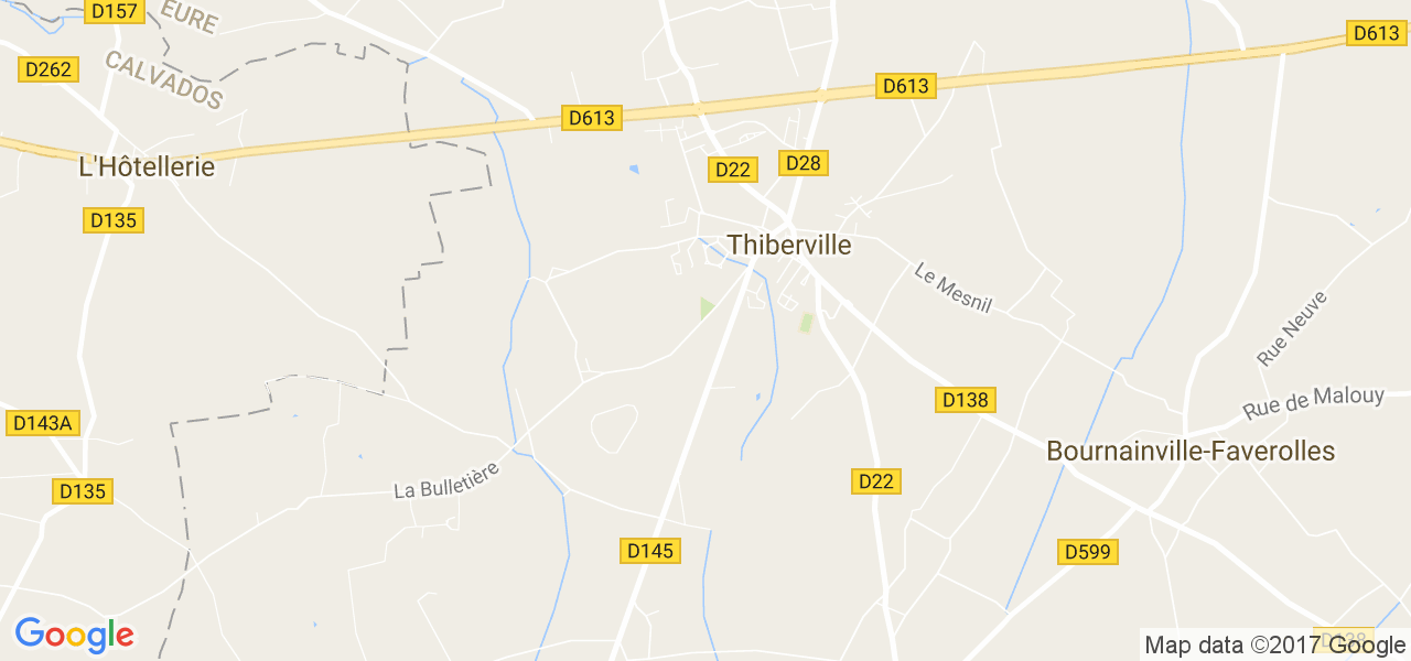 map de la ville de Thiberville