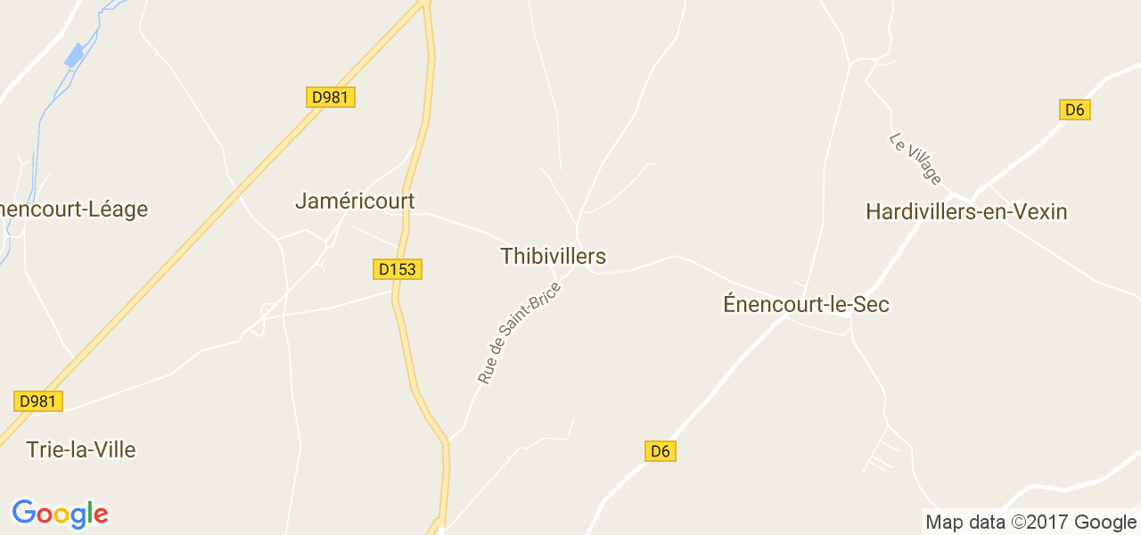 map de la ville de Thibivillers