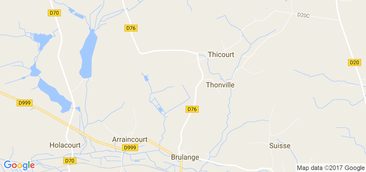 map de la ville de Thicourt