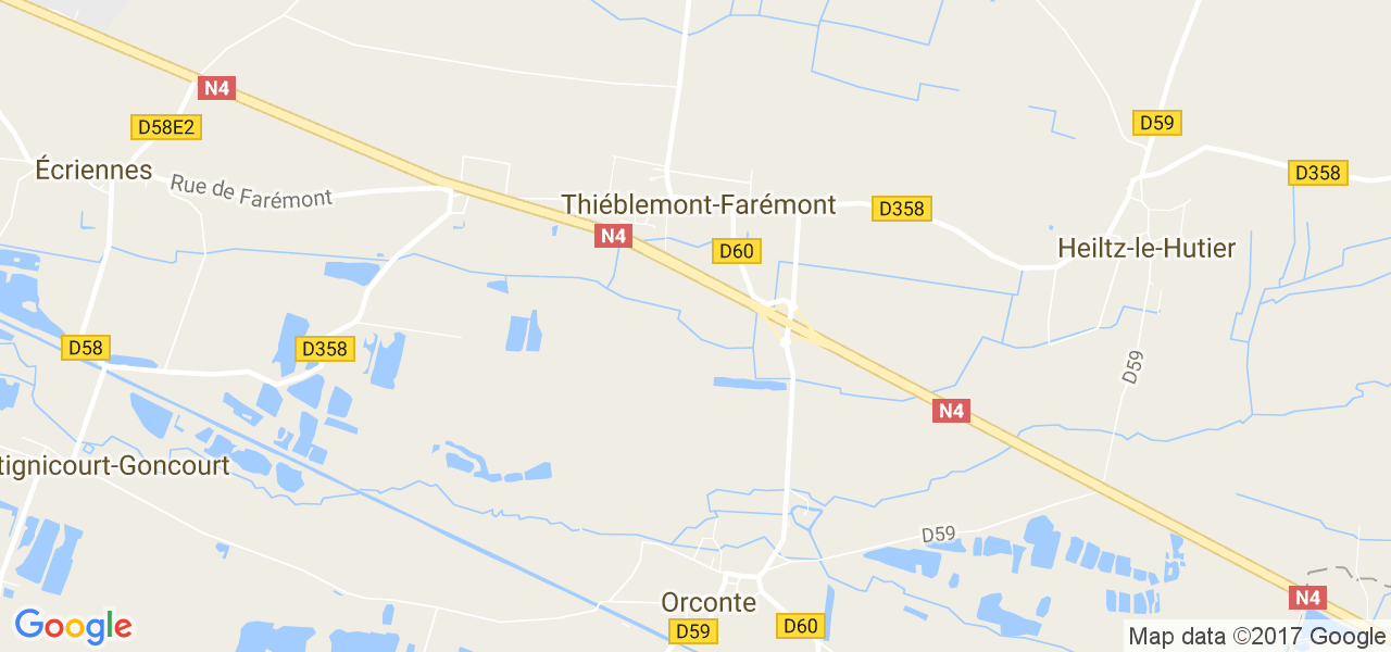 map de la ville de Thiéblemont-Farémont