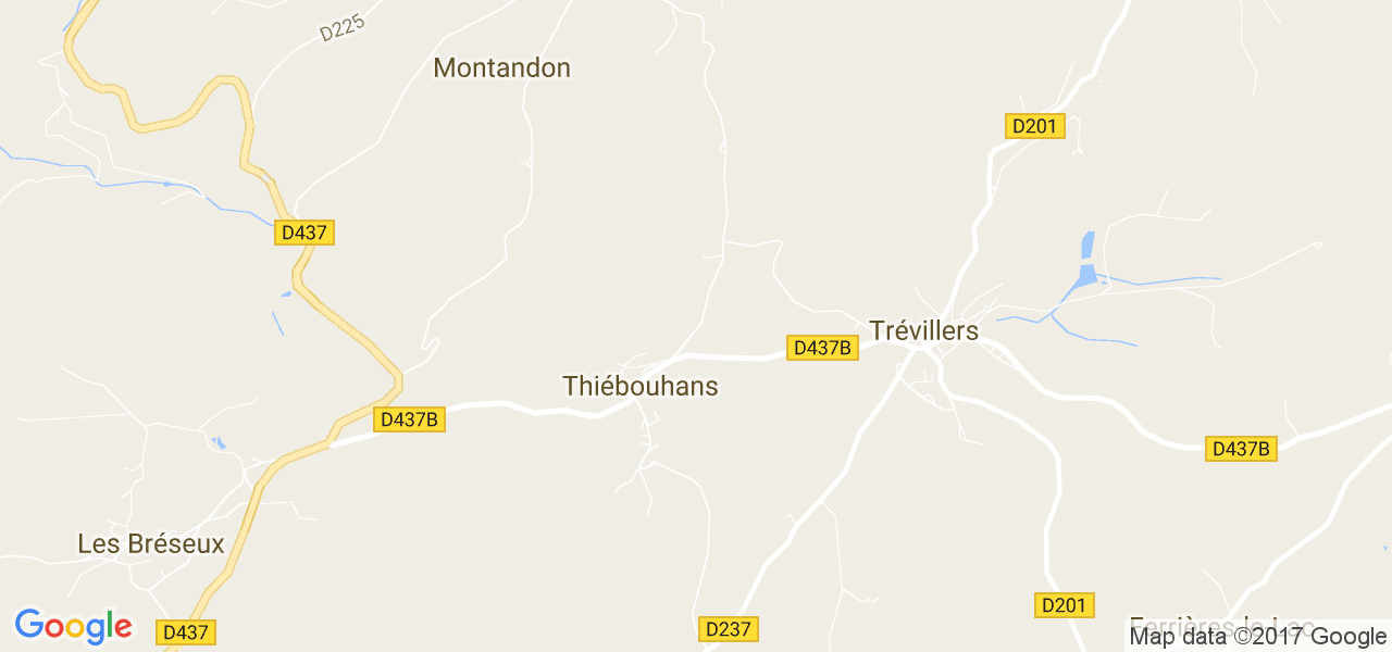 map de la ville de Thiébouhans