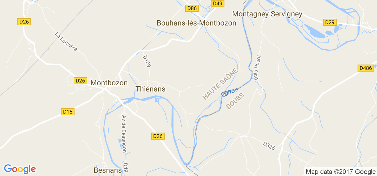 map de la ville de Thiénans