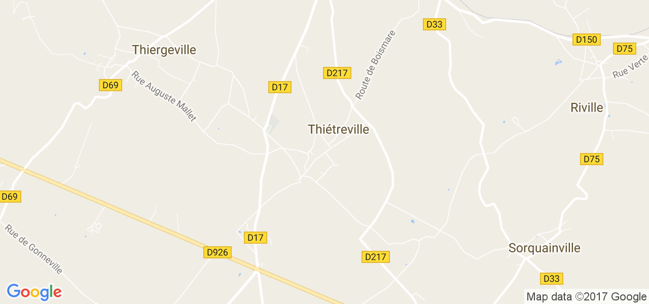 map de la ville de Thiergeville