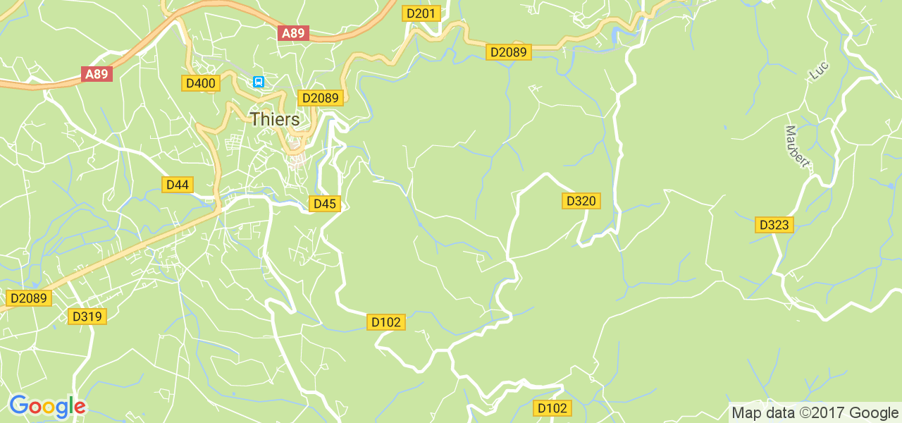 map de la ville de Thiers