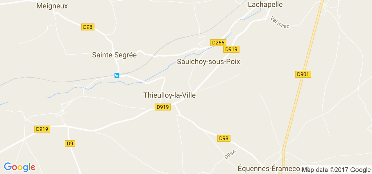 map de la ville de Thieulloy-la-Ville