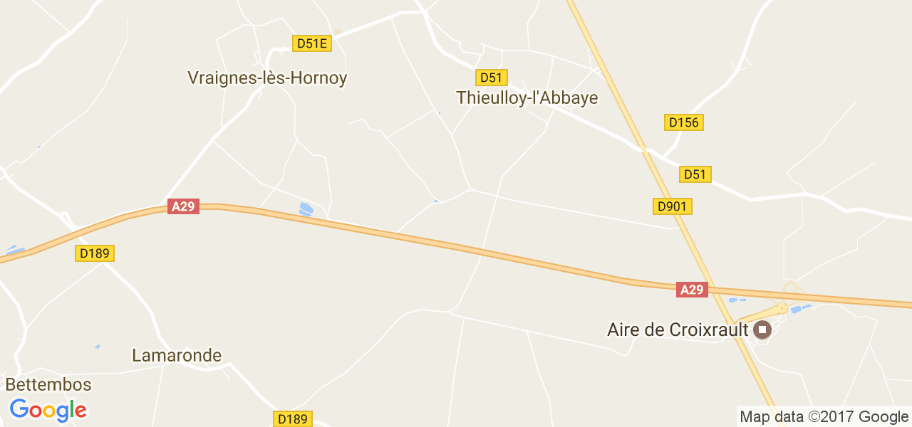 map de la ville de Thieulloy-l'Abbaye