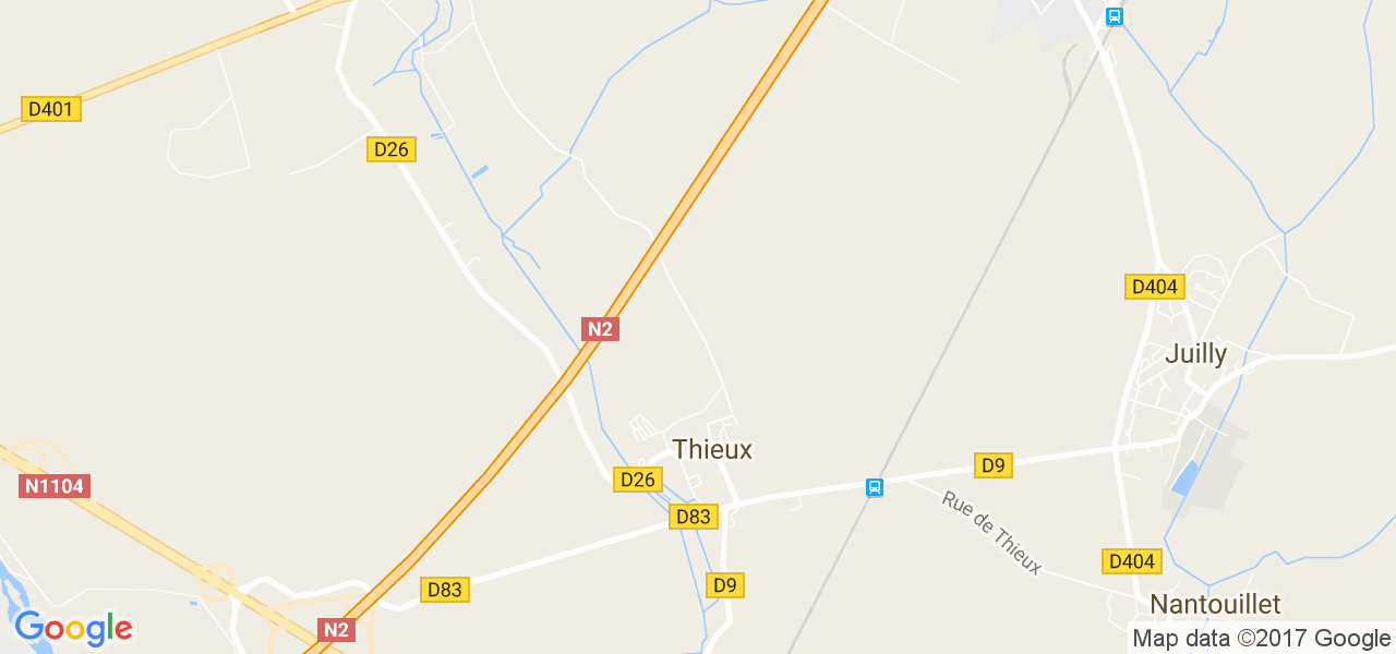 map de la ville de Thieux