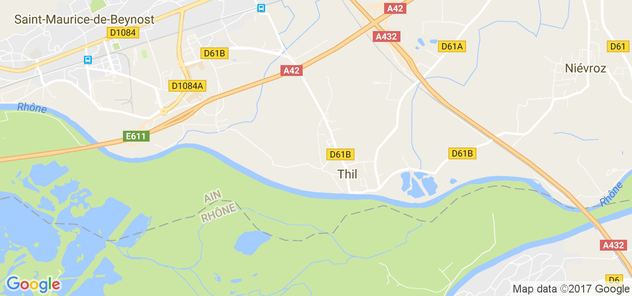 map de la ville de Thil