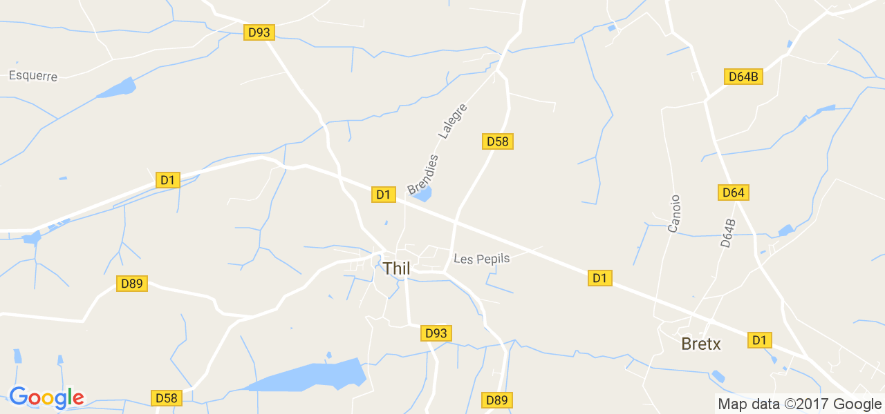 map de la ville de Thil