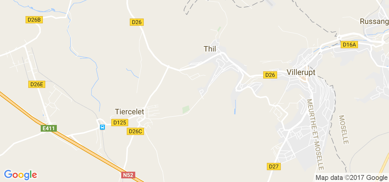 map de la ville de Thil