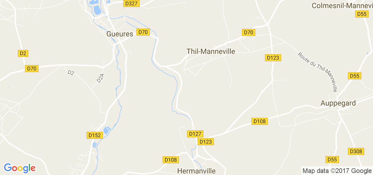 map de la ville de Thil-Manneville